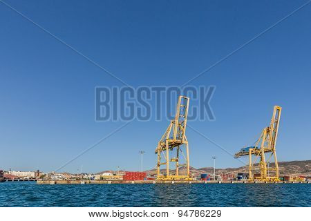 Seaport with cranes and containers