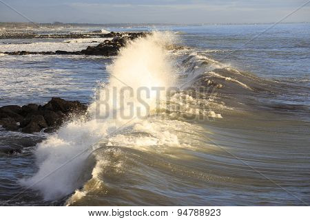 Crashing Waves On The Pier