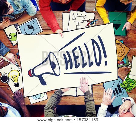 Hello Great Accost Greeting Salute Welcome Concept