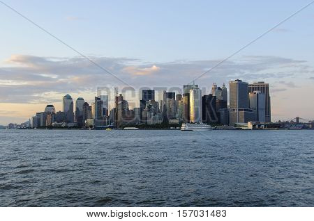 New York City skyline from the ferry to Staten Island