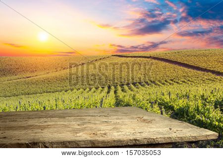 Chianti vineyard landscape in Tuscany, Italy, farm