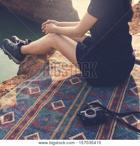Woman Travel Backpacker Adventure Concept