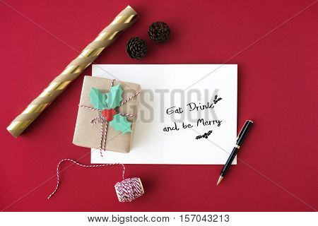 Merry Christmas and Happy New Year Family Holiday Festival Concept