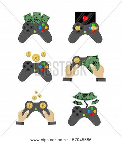 Great designed set of cartoon gamepads that can be used in various templates