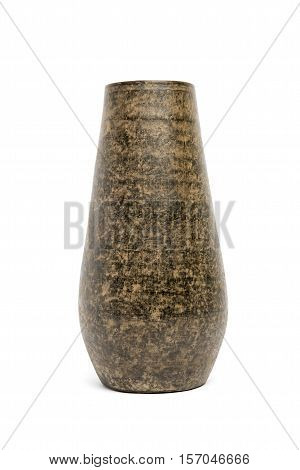 An empty flower vase isolated on white background