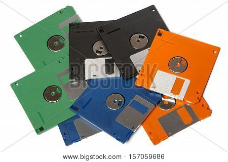 Pile Of Color Floppy Disks