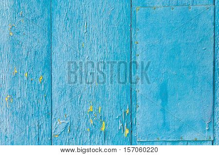 Vintage Blue Wood Background With Peeling Paint