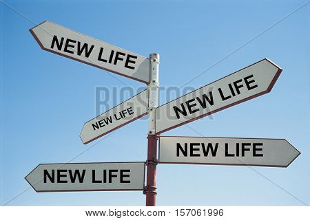 Metal Sign Post with Text Saying