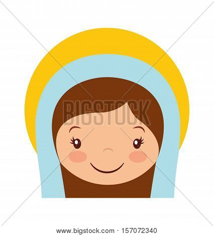 mary vigin manger character vector illustration design