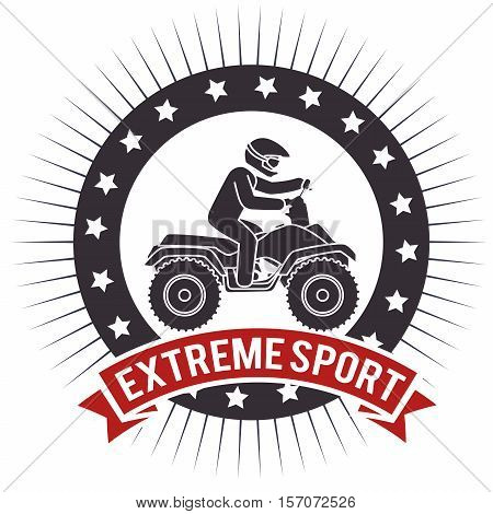atv extreme sport label design vector illustration eps 10
