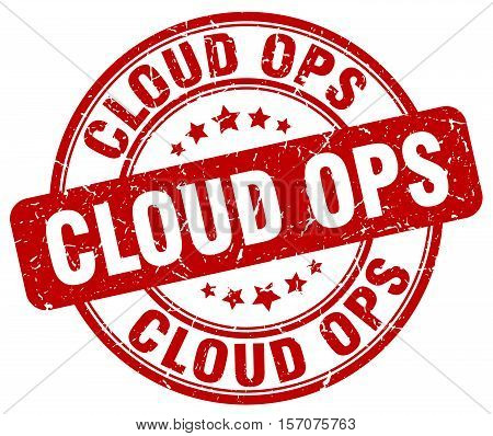 cloud ops. stamp. square. grunge. vintage. isolated. sign