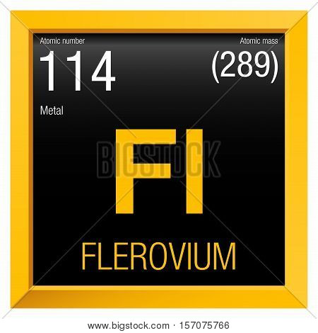 Fermium Symbol. Element number 100 of the Periodic Table of the Elements - Chemistry - Green frame with black background