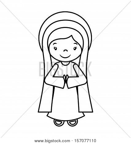 mary vigin manger character vector illustration design