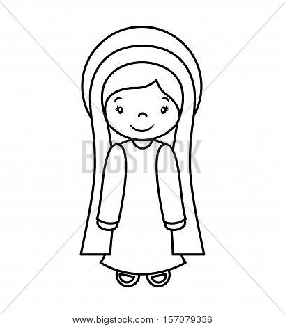 mary vigin manger character vector illustration design