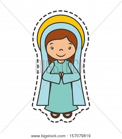 mary vigin manger character vector illustration design