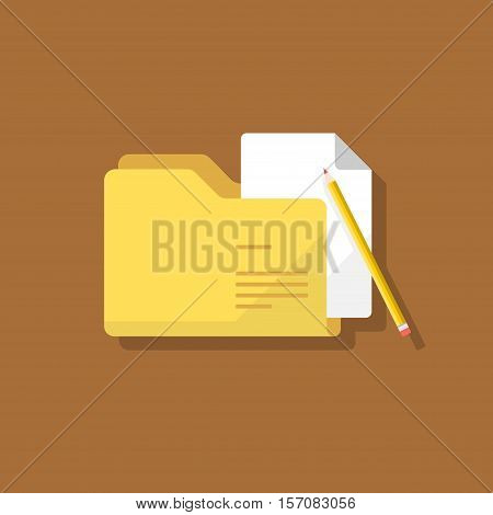 Abstract folder document flat design vector icon