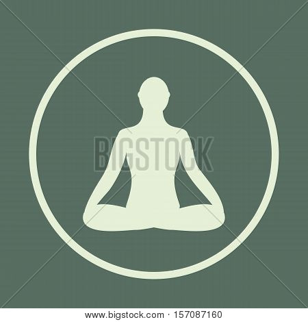 Meditation icon. human meditating in lotus pose. Vector Yoga Pose. Fitness gym and Sport.Relax and zen.
