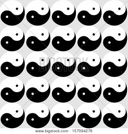 yin and yang symbol on the gray background
