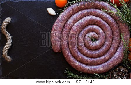 Raw Beef Sausages, Selective Focus