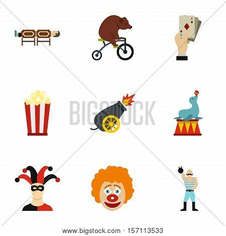 Chapiteau icons set. Flat illustration of 9 chapiteau vector icons for web