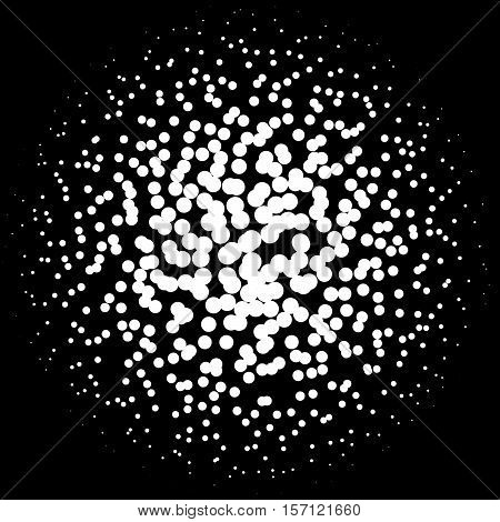 Chaotic Pointillist (half-tone) Circle Pattern. Random Dots.