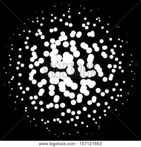 Chaotic Pointillist (half-tone) Circle Pattern. Random Dots.