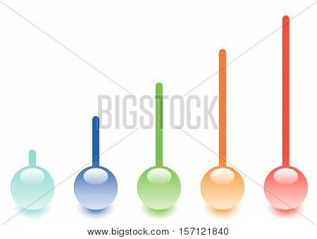 Thermometers In Set From Cold To Hot