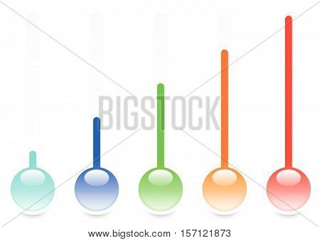 Thermometers In Set From Cold To Hot