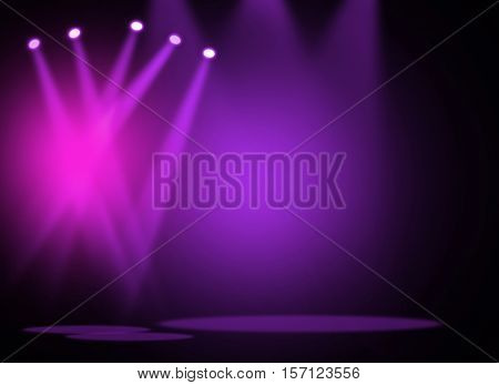 The concert on stage background with flood lights