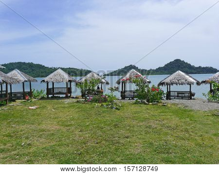 a row of cottages in the area Lhok Seudu