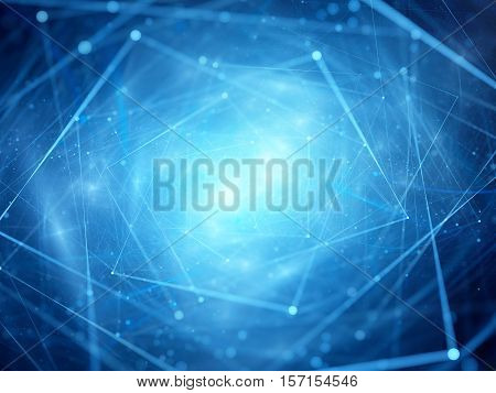 Blue glowing cloud computing computer generated abstract background 3D render