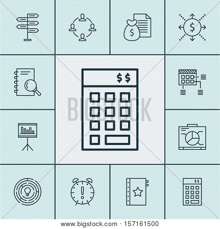 Set Of Project Management Icons On Board, Innovation And Investment Topics. Editable Vector Illustra