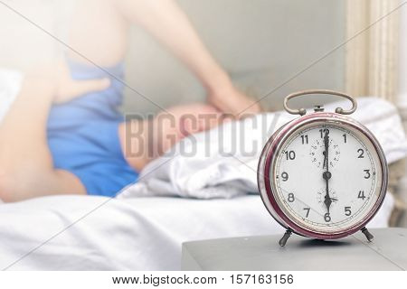 boy feeling tired from waking up early 