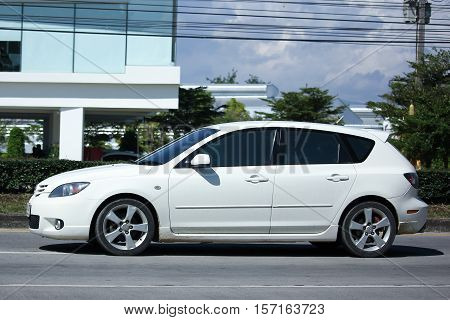 CHIANG MAI THAILAND - OCTOBER 27 2016: Private car Mazda3. Photo at road no.121 about 8 km from downtown Chiangmai thailand.