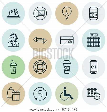 Set Of Airport Icons On Money Trasnfer, Credit Card And World Topics. Editable Vector Illustration.