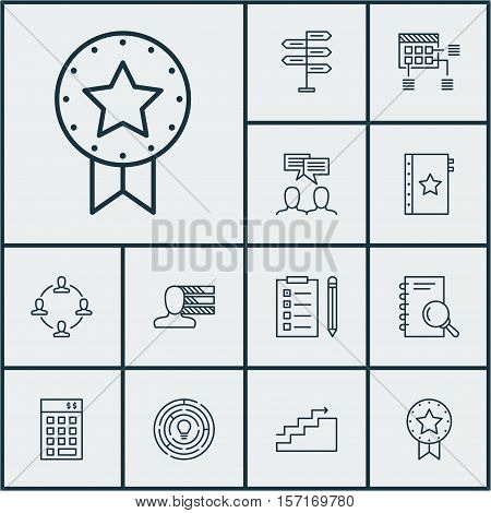 Set Of Project Management Icons On Collaboration, Innovation And Growth Topics. Editable Vector Illu