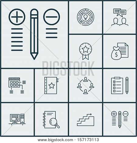Set Of Project Management Icons On Schedule, Decision Making And Analysis Topics. Editable Vector Il