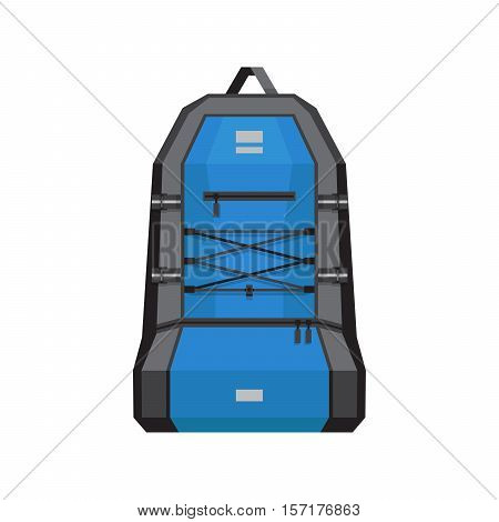 Detailed Hiking Backpack. Vector Illustration, Flat Style.