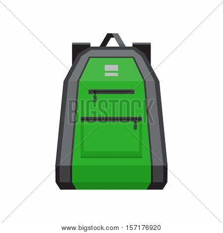 Hiking backpack. School bag. Vector illustration flat style.