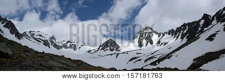 mountain ridge in valpelline in italy during summer