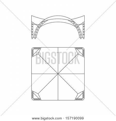 Event tent. Folding tent wedding tent canopy. Vector illustration.