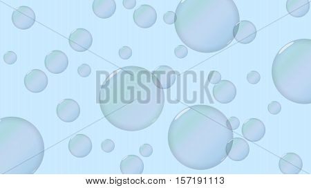 Vector illustration. Soap bubbles on a light blue background.