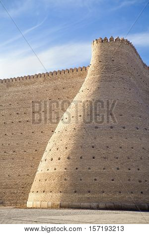 Medieval walls of Bukhara, Uzbekistan, town on a Silk Road