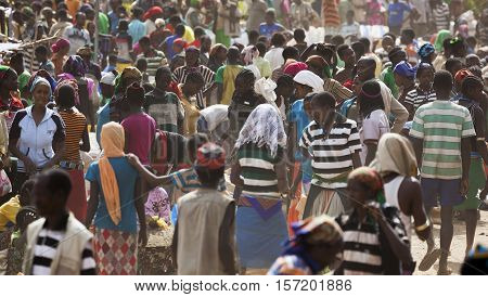People From Ari Tribe At Village Market. Bonata. Omo Valley. Ethiopia.