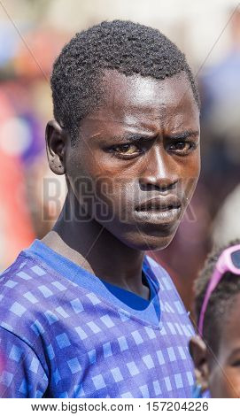 Boy From Ari Tribe At Village Market. Bonata. Omo Valley. Ethiopia.