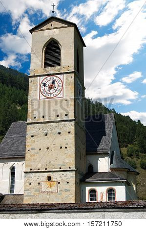 The Ancient Benedictine convent of Saint John (UNESCO world heritage site) in Monastery valley Mustair Grisons Switzerland