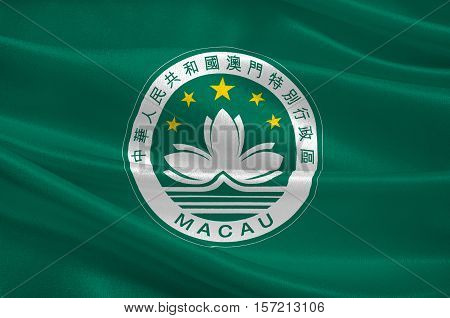 Flag of Macau also spelled Macao officially known as the Macau Special Administrative Region of the Peoples Republic of China. 3d illustration