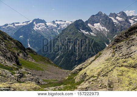 Klych highland pass near border of Georgia - Abkhazia