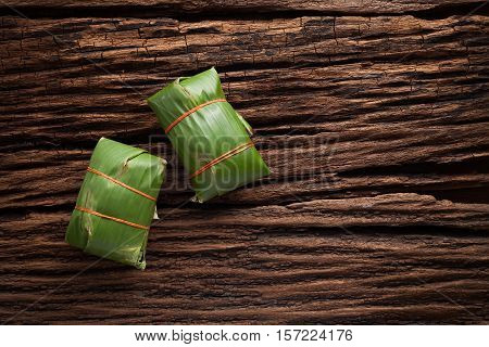 Nham Sour Pork In Banana Leaves Thai Food