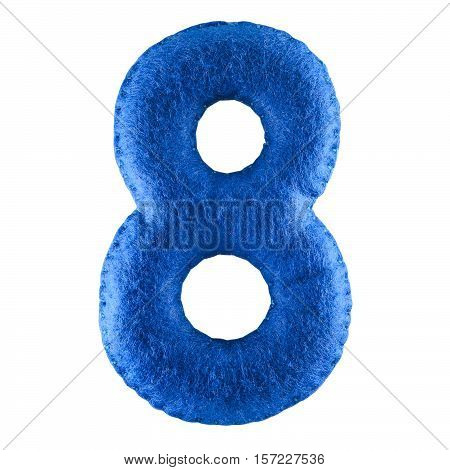 Number 8 From Blue Felt